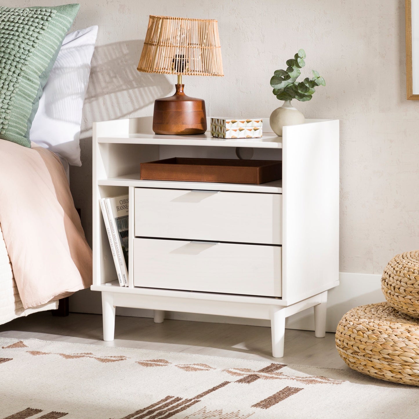Lee Mid-Century Modern Wood Nightstand
